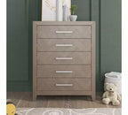 Kieran Cuna, Cómoda Doble y Chiffonier, Set de 3 Piezas para Habitación Infantil, Incluye Cuna Convertible 4 en 1, Cómoda y Chiffonier