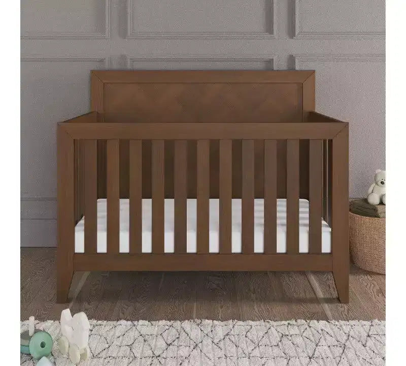 Kieran Cuna, Cómoda Doble y Chiffonier, Set de 3 Piezas para Habitación Infantil, Incluye Cuna Convertible 4 en 1, Cómoda y Chiffonier