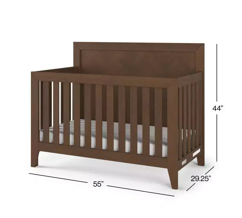 Kieran Cuna, Cómoda Doble y Chiffonier, Set de 3 Piezas para Habitación Infantil, Incluye Cuna Convertible 4 en 1, Cómoda y Chiffonier