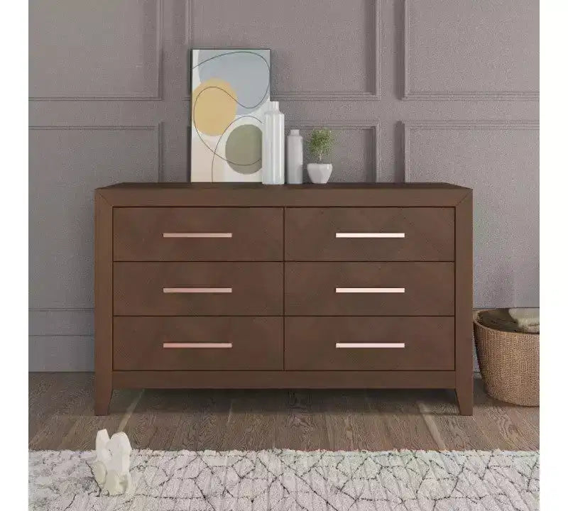 Kieran Cuna, Cómoda Doble y Chiffonier, Set de 3 Piezas para Habitación Infantil, Incluye Cuna Convertible 4 en 1, Cómoda y Chiffonier