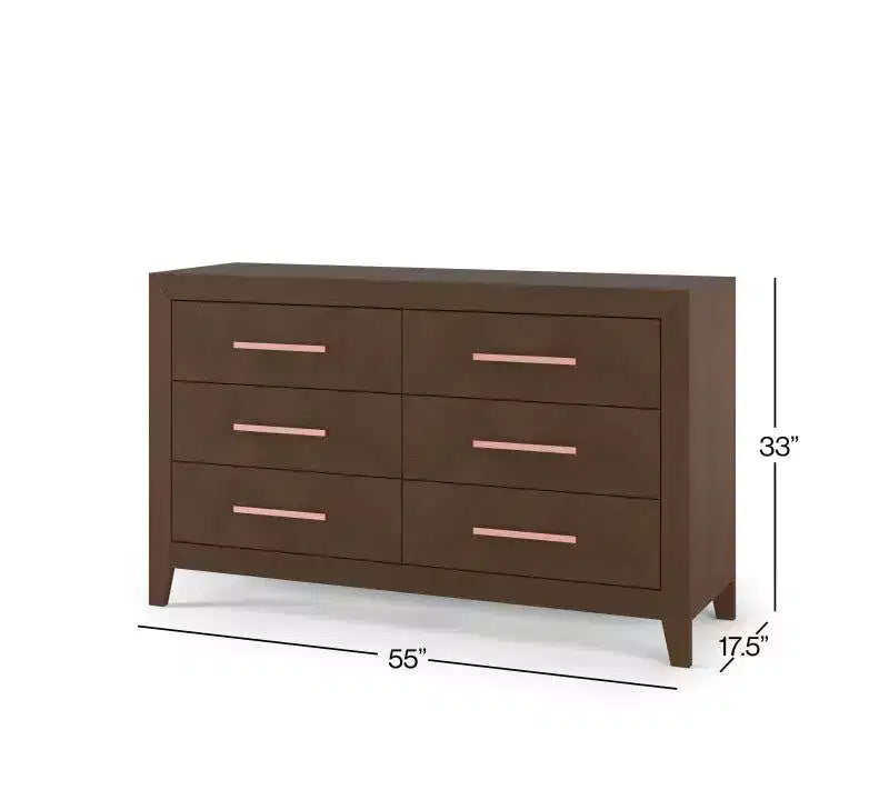 Kieran Cuna, Cómoda Doble y Chiffonier, Set de 3 Piezas para Habitación Infantil, Incluye Cuna Convertible 4 en 1, Cómoda y Chiffonier