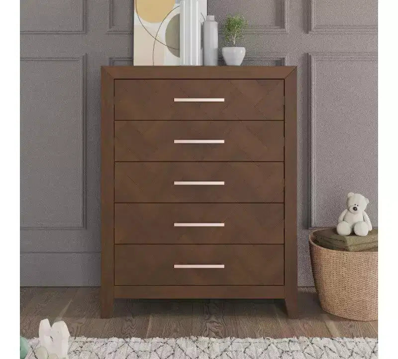 Kieran Cuna, Cómoda Doble y Chiffonier, Set de 3 Piezas para Habitación Infantil, Incluye Cuna Convertible 4 en 1, Cómoda y Chiffonier