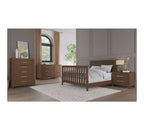 Kieran Cuna, Cómoda Doble y Chiffonier, Set de 3 Piezas para Habitación Infantil, Incluye Cuna Convertible 4 en 1, Cómoda y Chiffonier