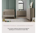 Kieran Cuna, Cómoda Doble y Chiffonier, Set de 3 Piezas para Habitación Infantil, Incluye Cuna Convertible 4 en 1, Cómoda y Chiffonier