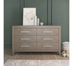 Kieran Cuna, Cómoda Doble y Chiffonier, Set de 3 Piezas para Habitación Infantil, Incluye Cuna Convertible 4 en 1, Cómoda y Chiffonier