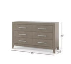 Kieran Cuna, Cómoda Doble y Chiffonier, Set de 3 Piezas para Habitación Infantil, Incluye Cuna Convertible 4 en 1, Cómoda y Chiffonier