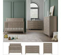 Kieran Cuna, Cómoda Doble y Chiffonier, Set de 3 Piezas para Habitación Infantil, Incluye Cuna Convertible 4 en 1, Cómoda y Chiffonier