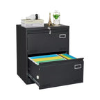 Armario archivador metálico lateral de 2 cajones con cerradura de 28,5 pulgadas de alto, apto para documentos de tamaño legal/carta/A4, almacenamiento moderno para oficina/hogar