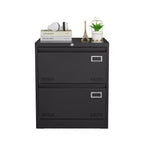 Armario archivador metálico lateral de 2 cajones con cerradura de 28,5 pulgadas de alto, apto para documentos de tamaño legal/carta/A4, almacenamiento moderno para oficina/hogar