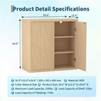 Aparador tipo bufé acanalado, gabinete de almacenamiento de madera de 34.6 pulgadas de ancho con estantes ajustables para cocina, comedor y sala de estar
