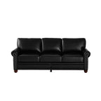 Sofá Resistente con Decoración de Tachuelas Plateadas, 2 Almacenamientos Extraíbles, Tapizado de PU con Tachuelas Plateadas para Sala de Estar u Oficina, Negro