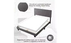Elegante base de cama Queen con cabecero tapizado y soporte de listones, cama de madera clásica para dormitorio principal