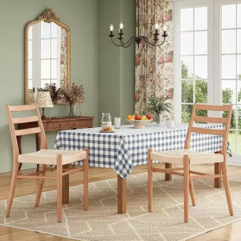 2 sillas de comedor con asiento de cuerda trenzada, sillas de cocina con estructura de metal y respaldo abierto, sillas de comedor transpirables para sala de estar