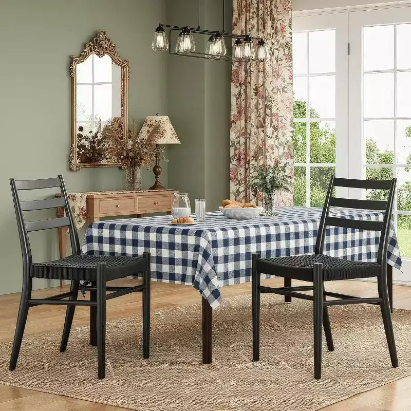 2 sillas de comedor con asiento de cuerda trenzada, sillas de cocina con estructura de metal y respaldo abierto, sillas de comedor transpirables para sala de estar