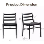 2 sillas de comedor con asiento de cuerda trenzada, sillas de cocina con estructura de metal y respaldo abierto, sillas de comedor transpirables para sala de estar