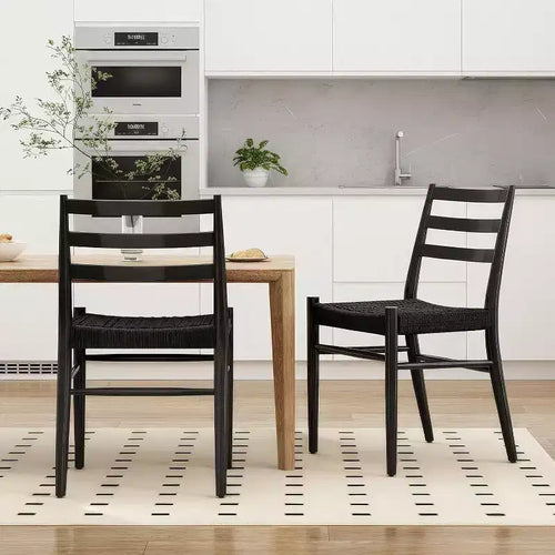 2 sillas de comedor con asiento de cuerda trenzada, sillas de cocina con estructura de metal y respaldo abierto, sillas de comedor transpirables para sala de estar