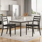 2 sillas de comedor con asiento de cuerda trenzada, sillas de cocina con estructura de metal y respaldo abierto, sillas de comedor transpirables para sala de estar