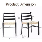 2 sillas de comedor con asiento de cuerda trenzada, sillas de cocina con estructura de metal y respaldo abierto, sillas de comedor transpirables para sala de estar
