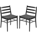 2 sillas de comedor con asiento de cuerda trenzada, sillas de cocina con estructura de metal y respaldo abierto, sillas de comedor transpirables para sala de estar