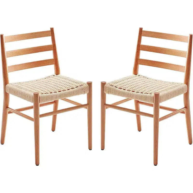 2 sillas de comedor con asiento de cuerda trenzada, sillas de cocina con estructura de metal y respaldo abierto, sillas de comedor transpirables para sala de estar