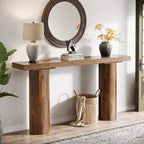 Mesa de Consola Rústica de 63 pulgadas para Entrada, Mesa de Sofá Estrecha y Larga para Sala de Estar, Pasillo, Entrada, Vestíbulo