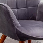 Sillón moderno y otomana con terciopelo capitoné y sillón con patas de madera maciza, sillón de lectura para sala de estar, dormitorio