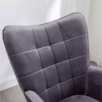 Sillón moderno y otomana con terciopelo capitoné y sillón con patas de madera maciza, sillón de lectura para sala de estar, dormitorio