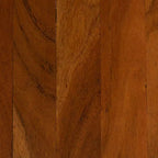 Mesa Auxiliar Semicerrada de Mármol Redondo y Madera de Mango con Acabado Natural