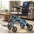 1 unidad de silla de ruedas de marco ancho con amortiguación, ligera y duradera de aluminio de aviación + PVC, freno de dos etapas