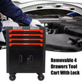 4 Drawer Rolling Tool Cart with Wheels, Heavy Duty Lockable Tool Organizer Cabinet for Garage Workshop