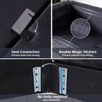 Sofá de lujo con otomanas, sofá seccional en forma de L tapizado en chenilla para sala de estar, negro