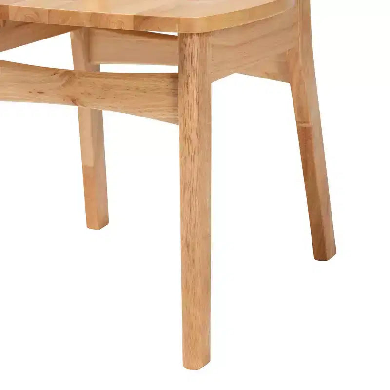 Silla de comedor Tadeo de madera y ratán de 2 piezas, roble marrón/marrón claro: Estructura de madera de caucho, limpiar las manchas