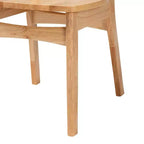 Silla de comedor Tadeo de madera y ratán de 2 piezas, roble marrón/marrón claro: Estructura de madera de caucho, limpiar las manchas