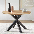 Juego de comedor redondo Gilcrest de 5 piezas de mediados de siglo de 114,9 cm, negro/natural