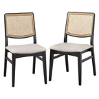 Juego de comedor redondo Gilcrest de 5 piezas de mediados de siglo de 114,9 cm, negro/natural