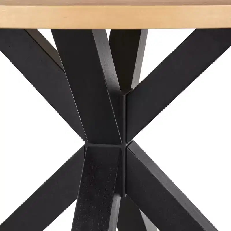 Juego de comedor redondo Gilcrest de 5 piezas de mediados de siglo de 114,9 cm, negro/natural