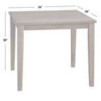Juego de comedor cuadrado de 3 piezas Halsted Farmhouse de 36 pulgadas color Driftwood