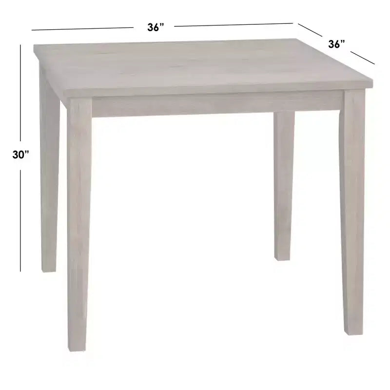 Juego de comedor cuadrado de 3 piezas Halsted Farmhouse de 36 pulgadas color Driftwood