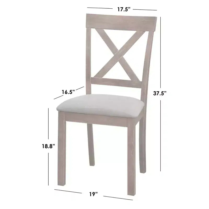 Juego de comedor cuadrado de 3 piezas Halsted Farmhouse de 36 pulgadas color Driftwood