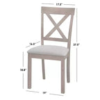 Juego de comedor cuadrado de 3 piezas Halsted Farmhouse de 36 pulgadas color Driftwood