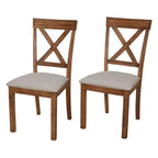 Juego de comedor cuadrado de 3 piezas Halsted Farmhouse de 36 pulgadas color Driftwood