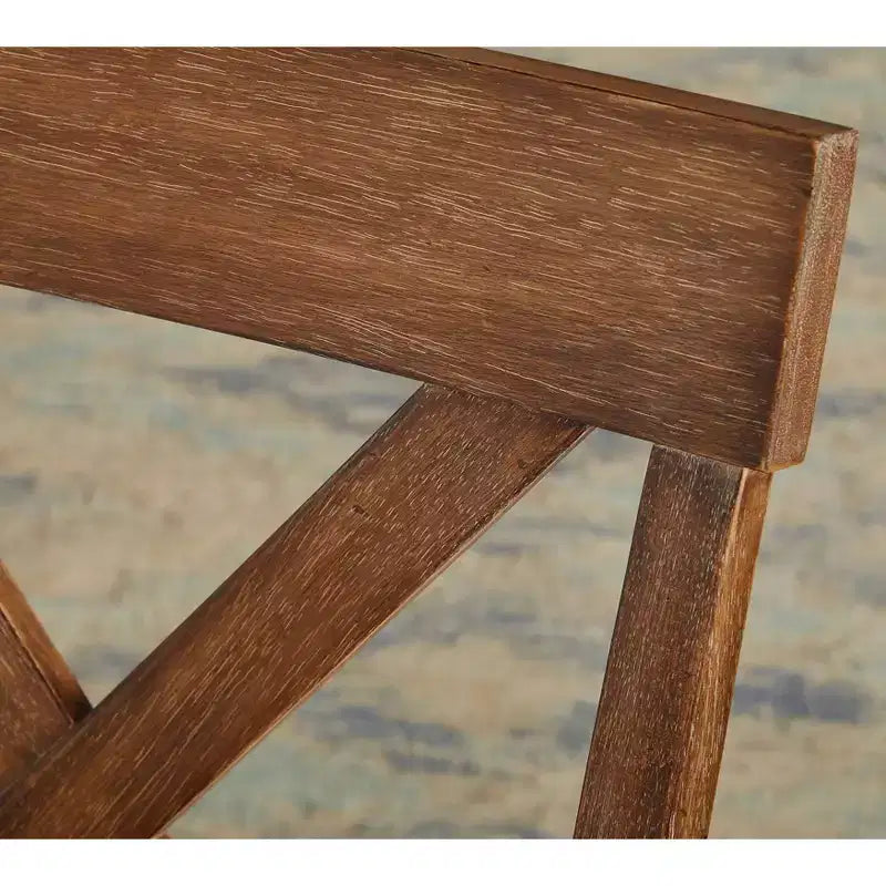 Juego de comedor cuadrado de 3 piezas Halsted Farmhouse de 36 pulgadas color Driftwood
