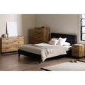 South Shore 5 Drawer Chest Brown/Nordik Oak: Urban Modern Design, Metal Handles & Legs, Laminate Surface