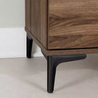 Cómoda Musano de 5 Cajones Nogal Natural: Almacenamiento para Dormitorio, Diseño Vertical, Superficie Laminada