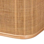 Banco de almacenamiento de ratán natural Natural/Blanco: Tapizado en poliéster, estructura de madera contrachapada, no requiere montaje