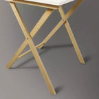Escritorio Plegable para Laptop de Madera Sólida de 2 Niveles Blanco/Natural