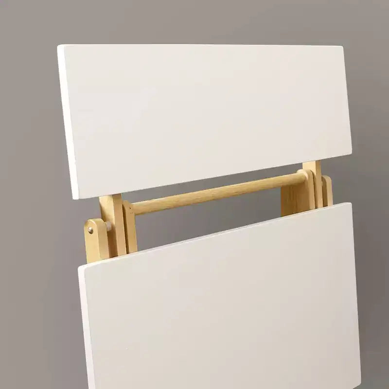 Escritorio Plegable para Laptop de Madera Sólida de 2 Niveles Blanco/Natural