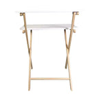 Escritorio Plegable para Laptop de Madera Sólida de 2 Niveles Blanco/Natural