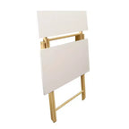 Escritorio Plegable para Laptop de Madera Sólida de 2 Niveles Blanco/Natural