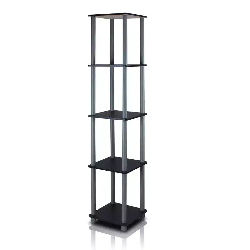 Estantería esquinera cuadrada de 5 niveles, con dispositivo antivuelco, para baño, armario, oficina en casa, sala de estar y cocina